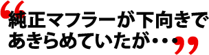 純正マフラーが下向きで あきらめていたが・・・
