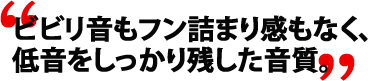 ビビリ音もフン詰まり感もなく、低音をしっかり残した音質