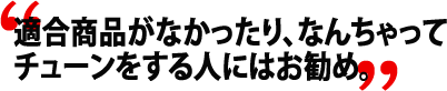 適合商品がなかったり、なんちゃってチューンをする人にはお勧め。